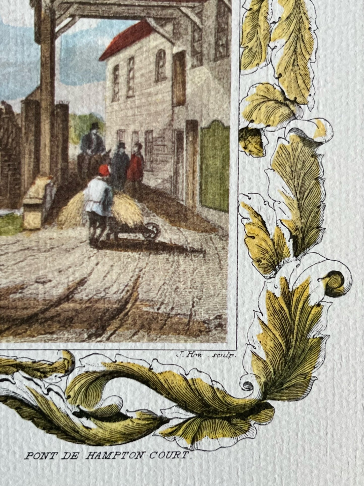 “Hampton Court Bridge” Art Print on Laid Paper, William Tombleson