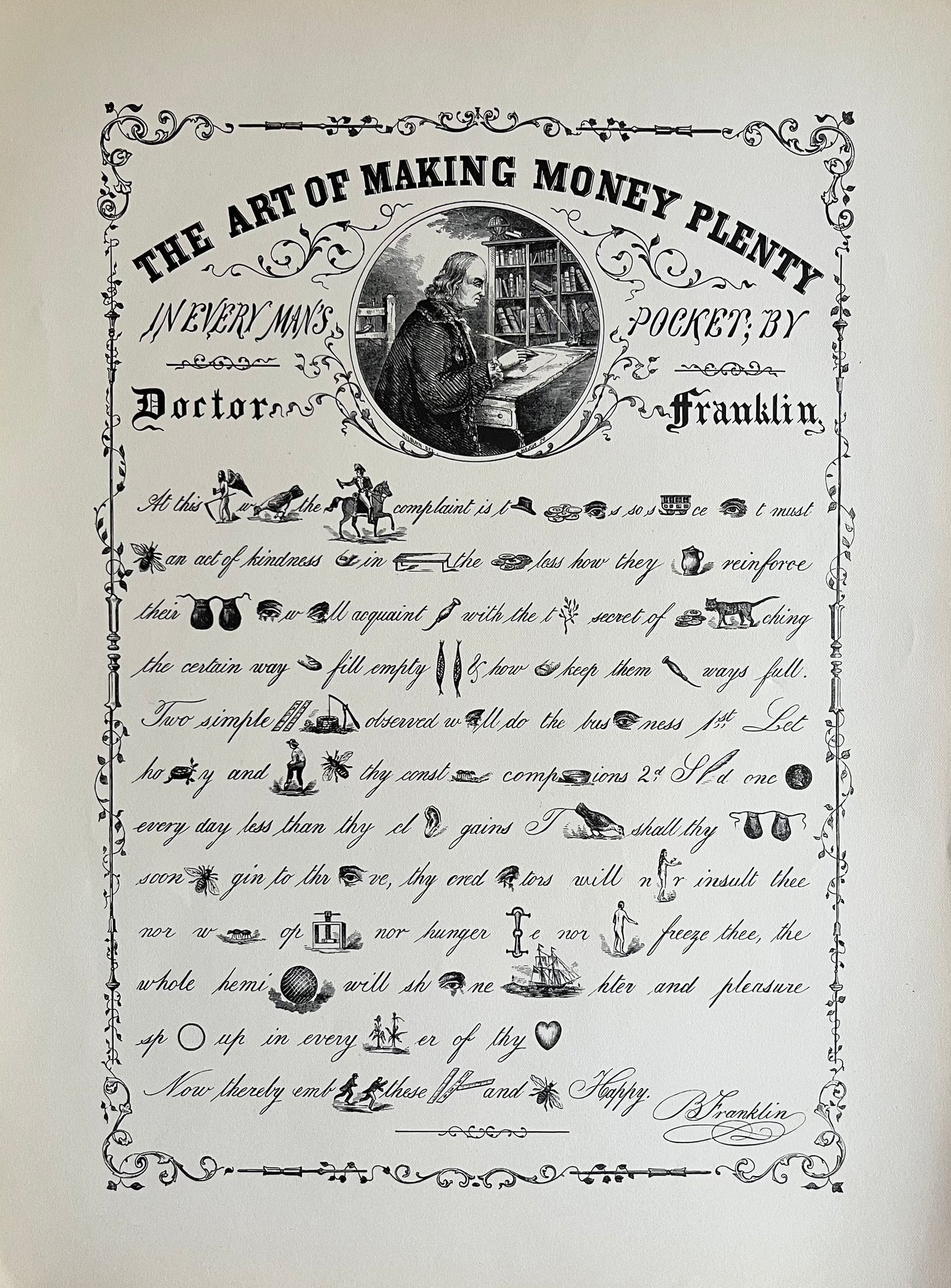 "The Art of Making Money Plenty" Art Rebus Print