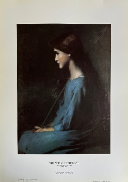 "The Young Shepherdess" Vintage Art Print by Jean-Jacques Henner