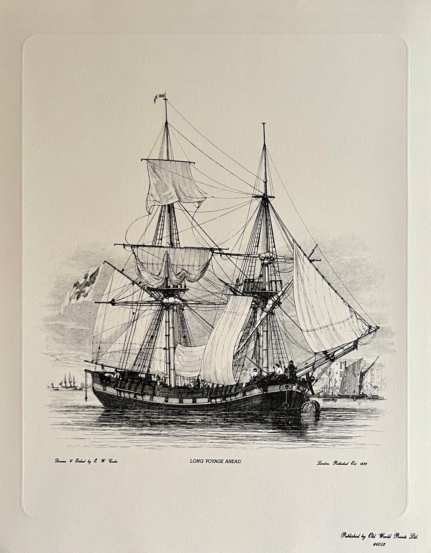 Long Voyage Ahead Etching, E.W. Cooke
