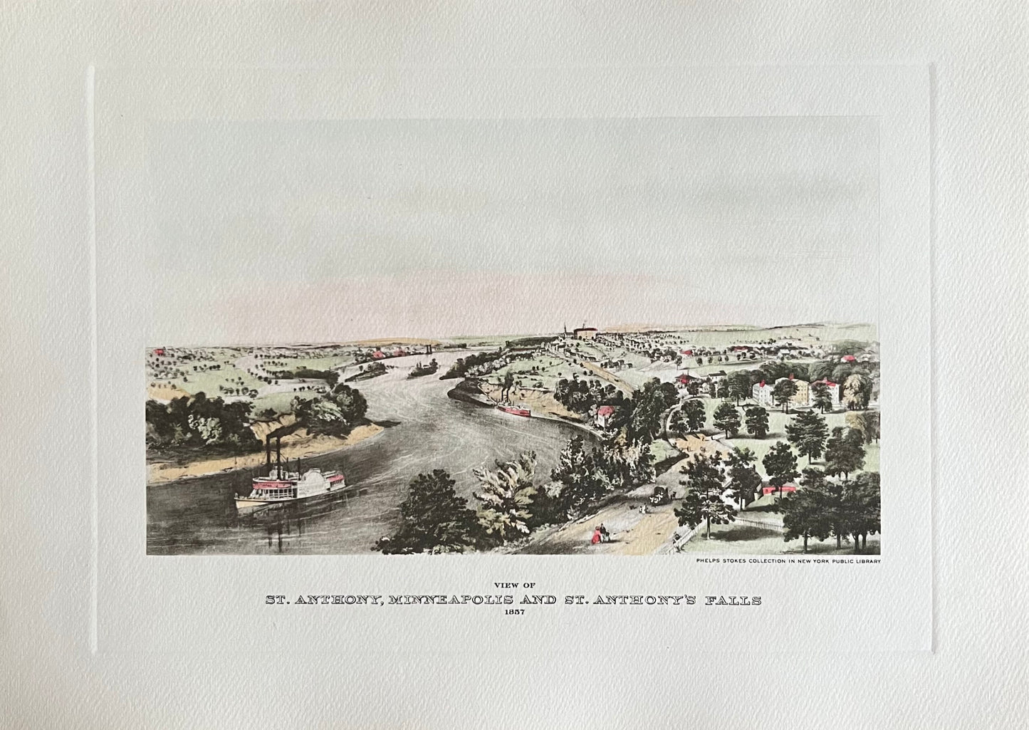 St. Anthony, Minneapolis & St. Anthony's Falls Engraving