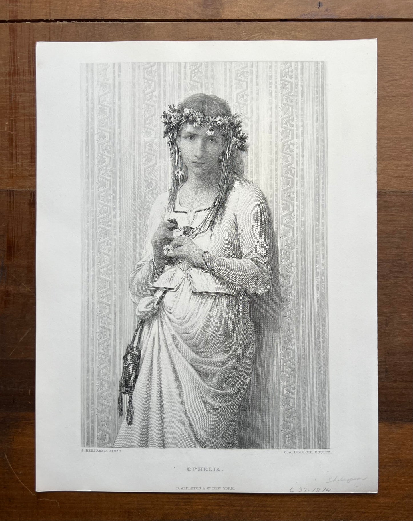 "Ophelia", Antique Print