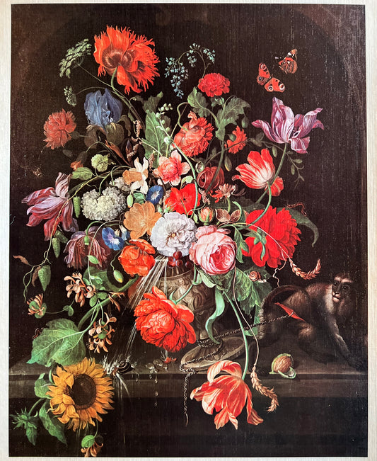 "Fiori", after Abraham Mignon, print on canvas
