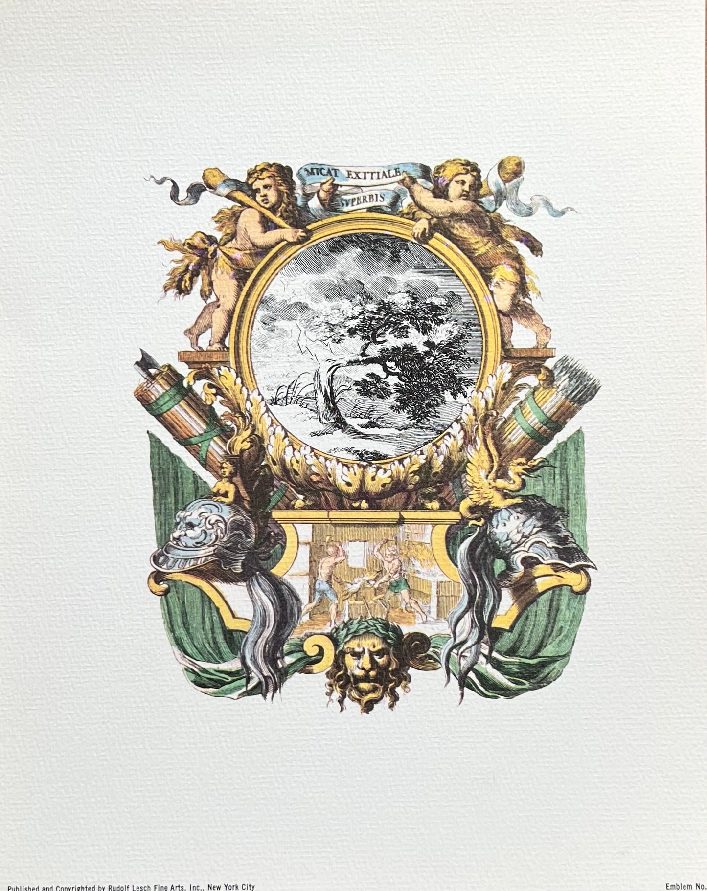 Mini Antique Heraldic Print, 20th century