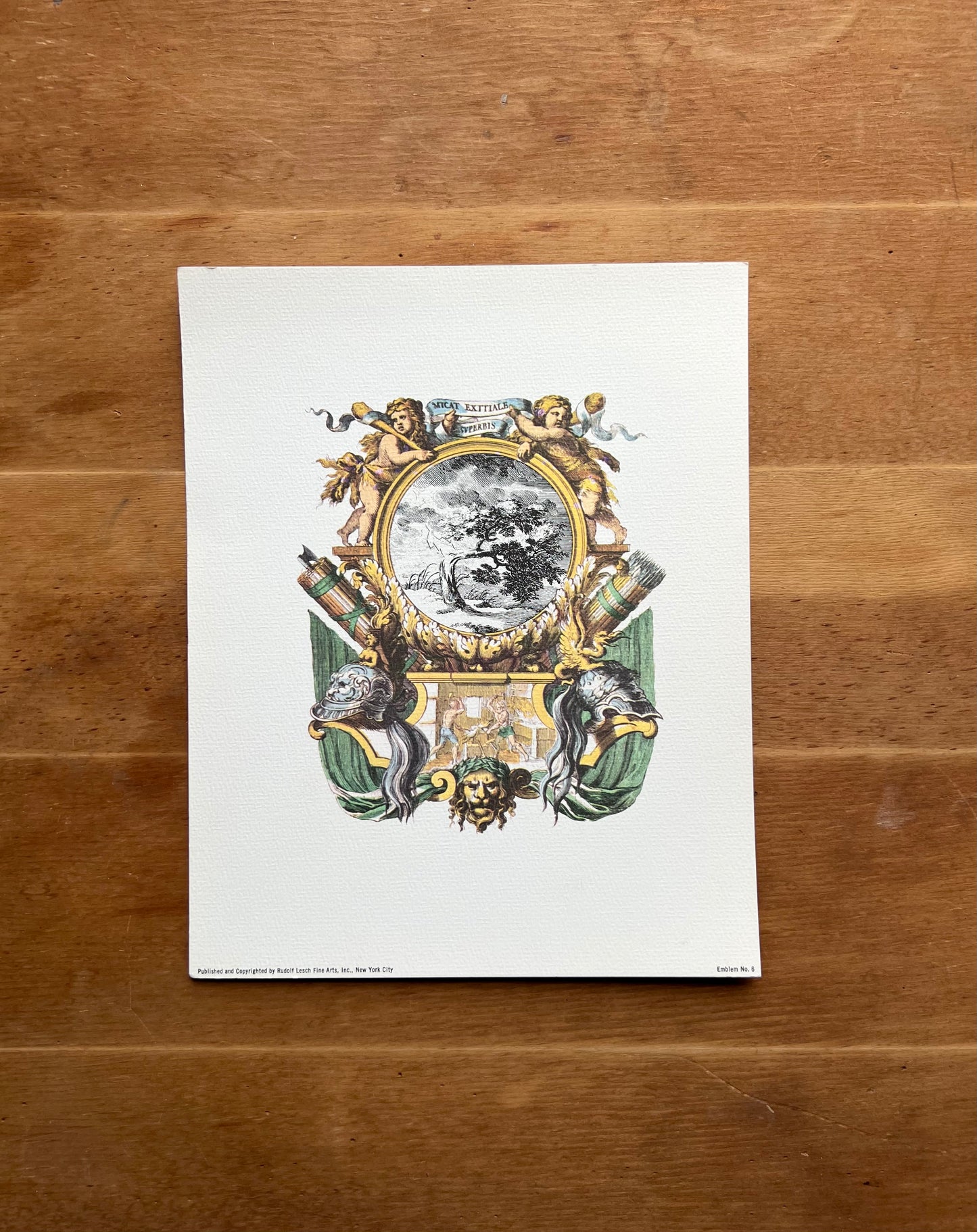 Mini Antique Heraldic Print, 20th century