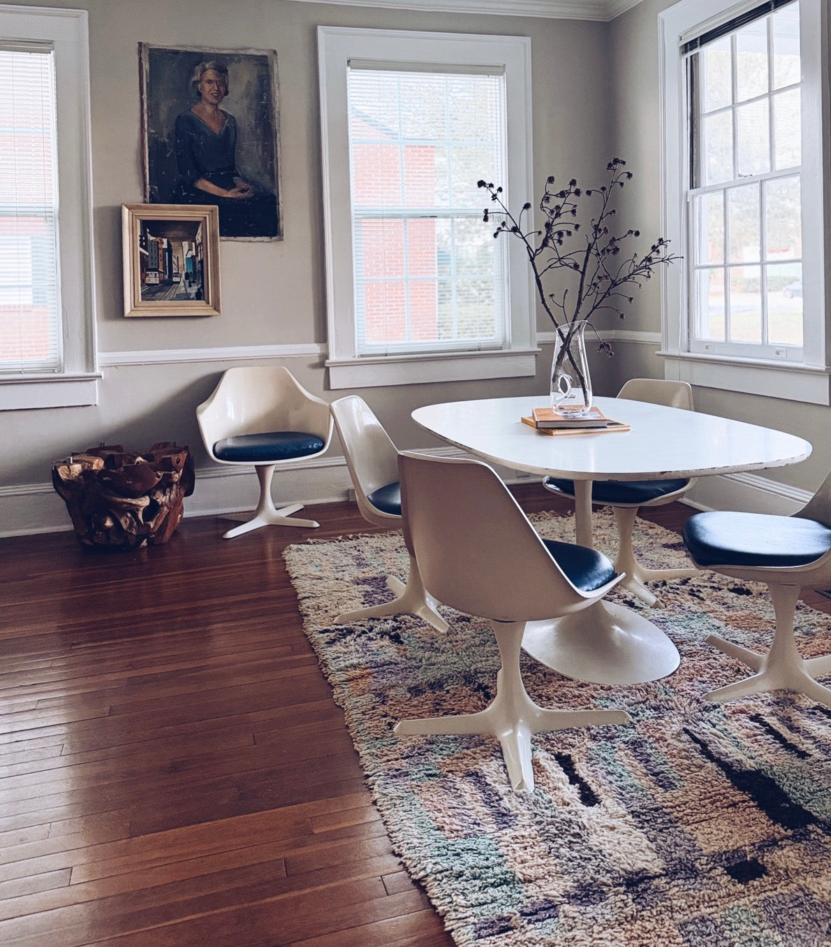 Burke mid century table and 6 chairs