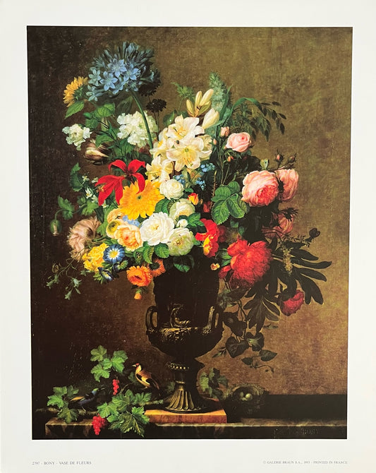 "Vase De Fleurs" Vintage Art Prints, Jean Francois Bony