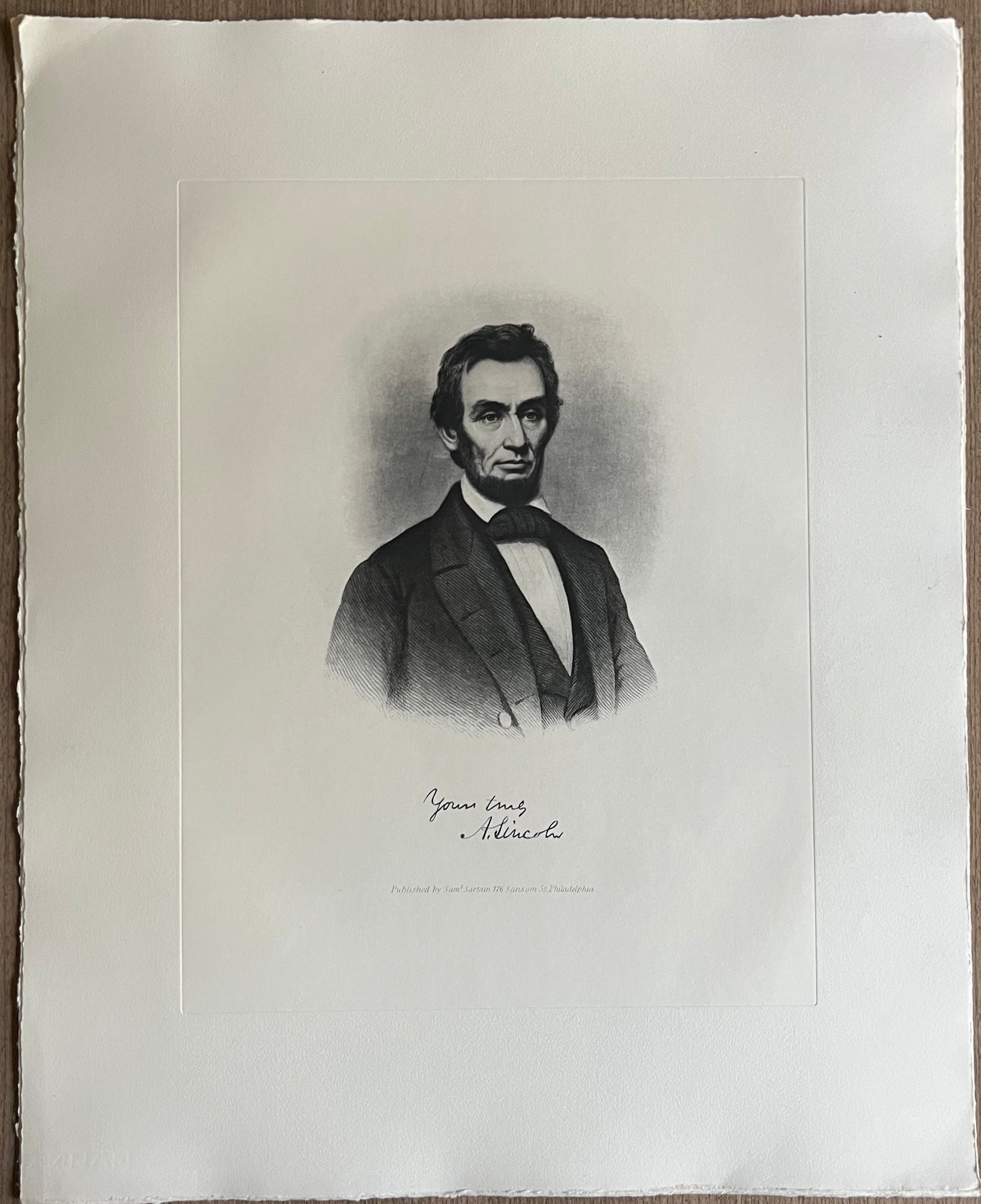"Yours truly A. Lincoln" Engraving Art Prints