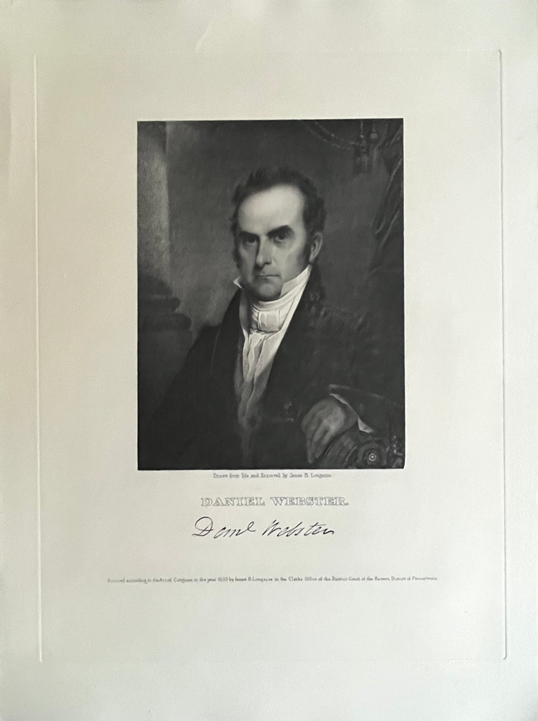 Daniel Webster, Engraving Art Print, James Barton Longacre