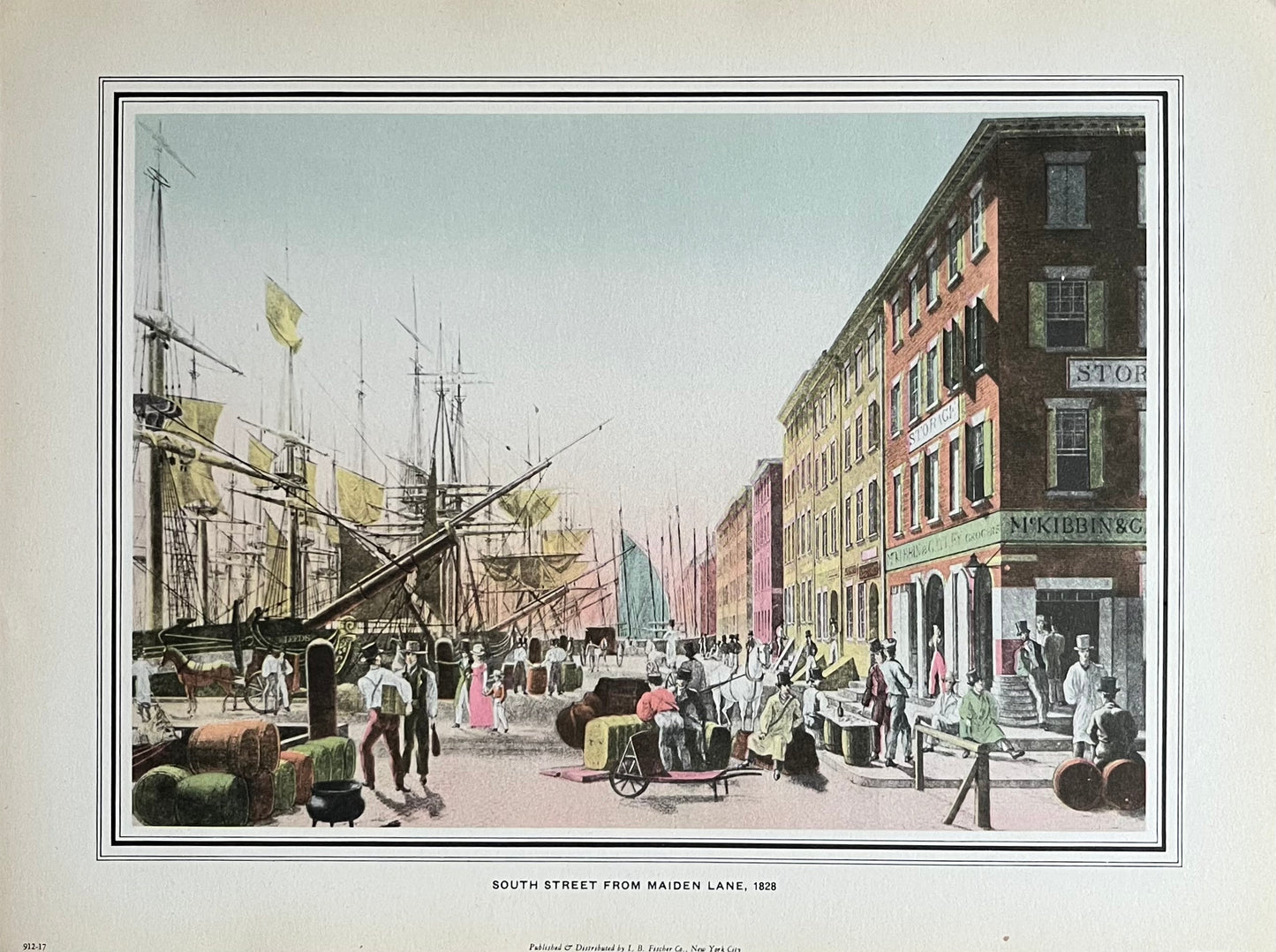 South Street from Maiden Lane Small Antique Art Print