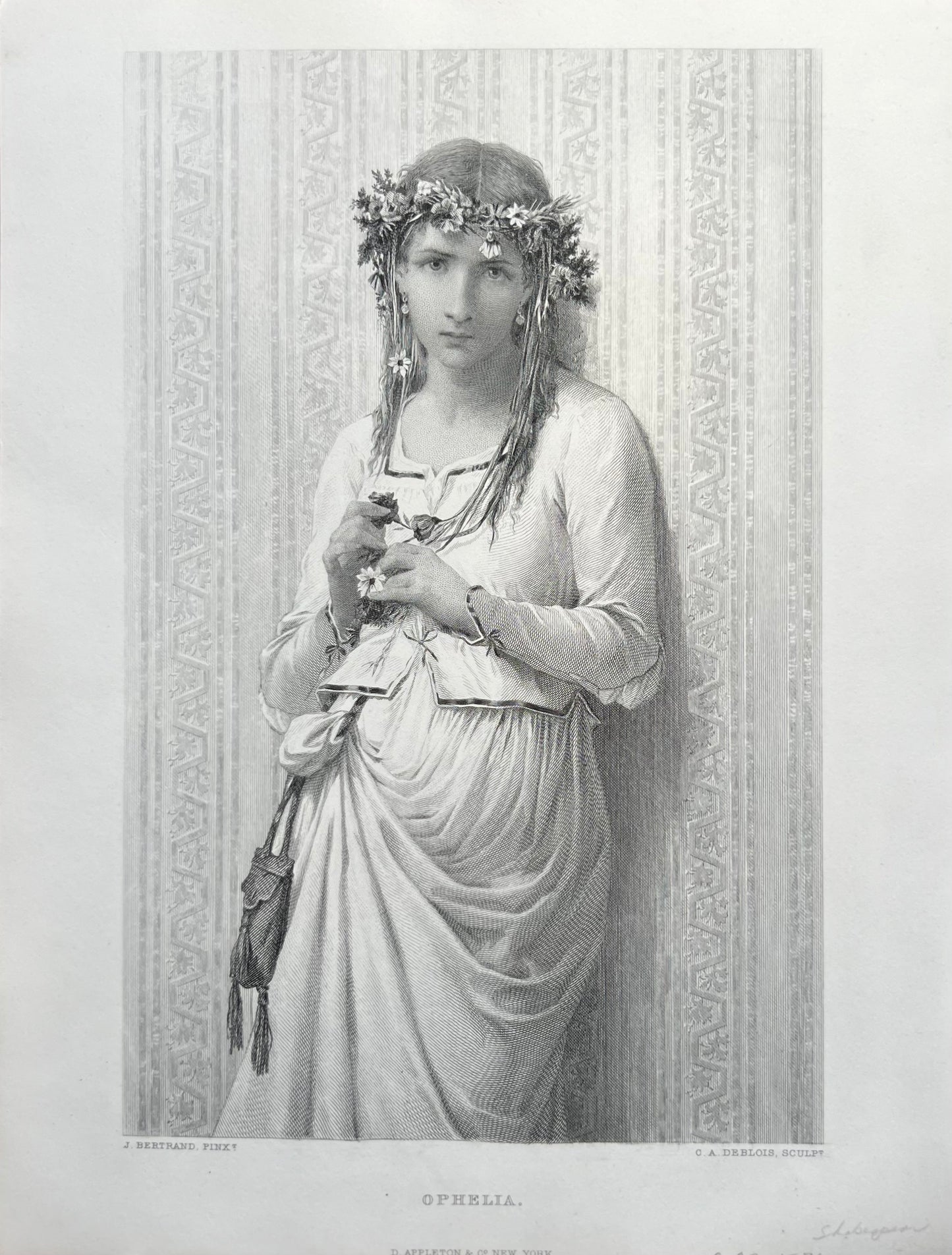 "Ophelia", Antique Print