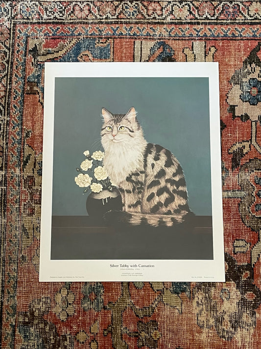 Susan Powers “silver tabby with carnation”
